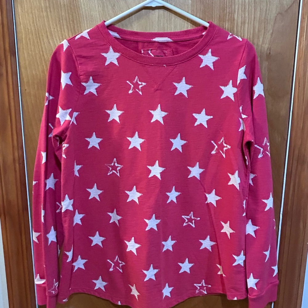 Women’s Sonoma Long Sleeve Sweatshirt in Red with White Stars